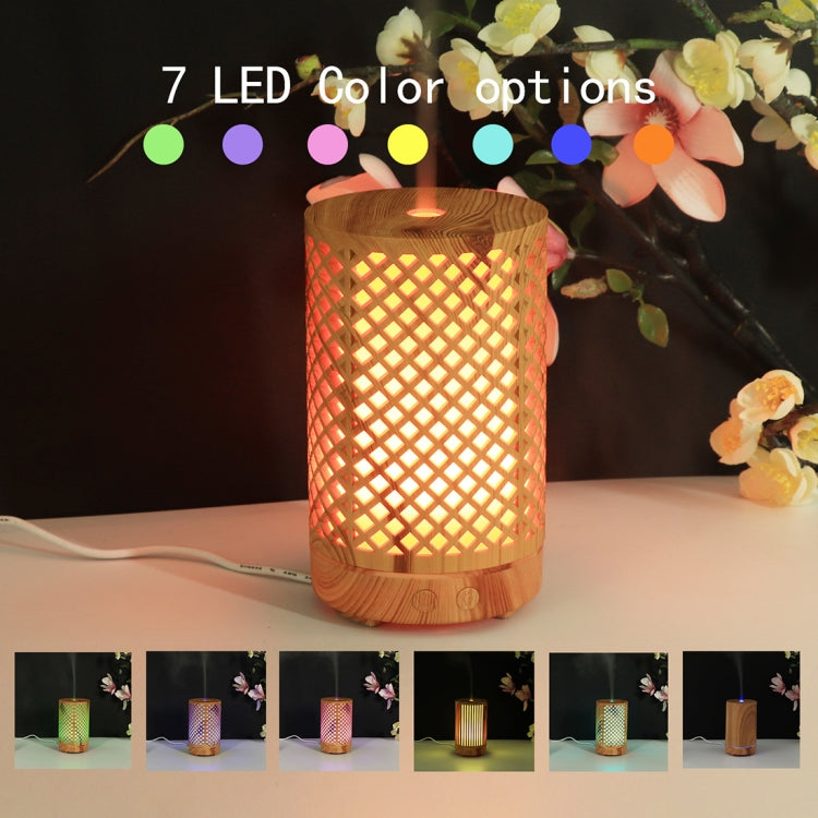 USB 200ml Hollow-out Forest Pattern Wooden Essential Oil Aromatherapy Machine Ultrasonic Humidifier Automatic Alcohol Sprayer(Light Brown-2) - free shipping - PMC TechLife - Order now!