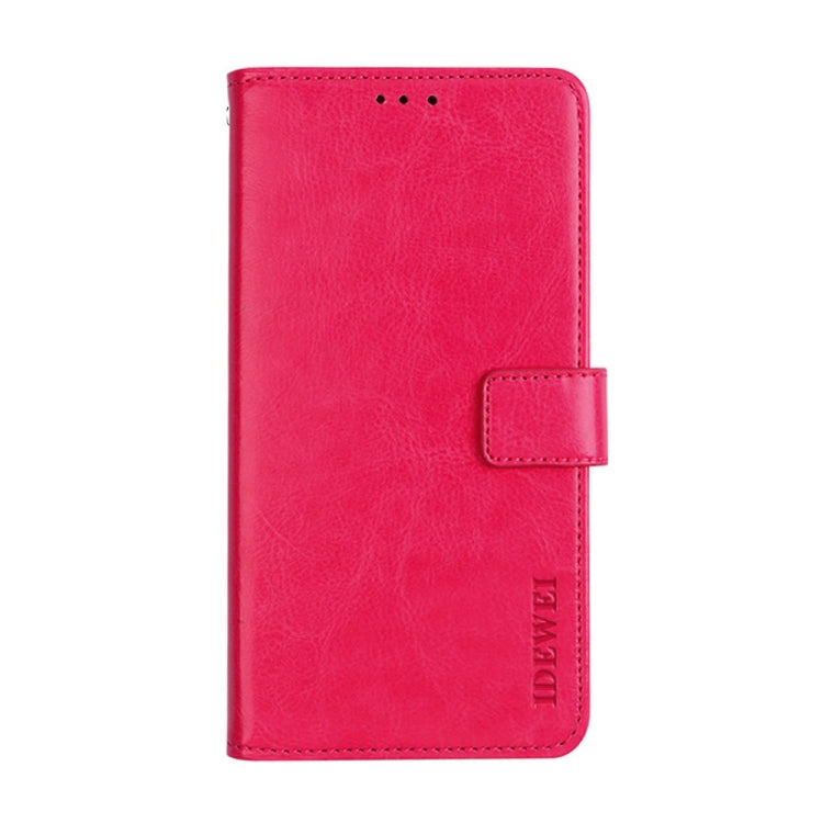 For Cubot X50 idewei Crazy Horse Texture Leather Case with Holder & Card Slots & Wallet(Rose Red) - More Brand by idewei | Online Shopping South Africa | PMC Jewellery | Buy Now Pay Later Mobicred