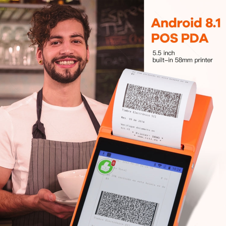 SGT-SP01 5.5 inch HD Screen Handheld POS Receipt Printer, Suit Version, EU Plug(Orange) - Receipt Printers by PMC Jewellery | Online Shopping South Africa | PMC Jewellery | Buy Now Pay Later Mobicred