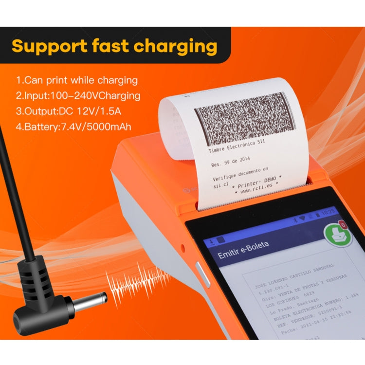 SGT-SP01 5.5 inch HD Screen Handheld POS Receipt Printer, Suit Version, UK Plug(Orange) - Receipt Printers by PMC Jewellery | Online Shopping South Africa | PMC Jewellery | Buy Now Pay Later Mobicred