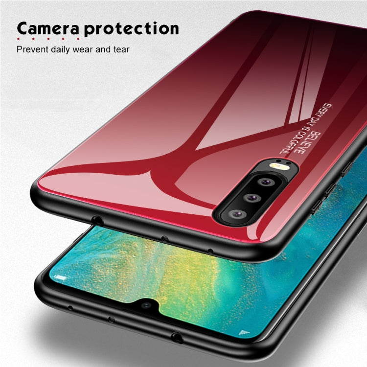 For Huawei P30 Gradient Color Glass Case(Blue) - free shipping - PMC TechLife - Order now!