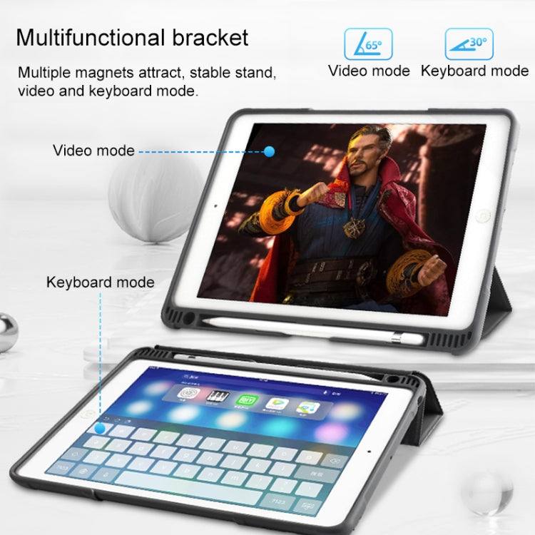 For iPad 10.2 Mutural Horizontal Flip PC + TPU + PU Leather Case with Holder & Pen Slot(Red) - free shipping - PMC TechLife - Order now!