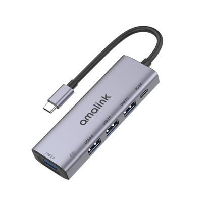 amalink 95119D Type-C / USB-C to 4 Ports USB + PD 3.0 Multi-function HUB Docking Station(Grey) - USB HUB by amalink | Online Shopping South Africa | PMC Jewellery | Buy Now Pay Later Mobicred