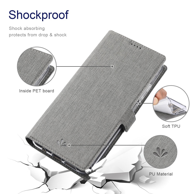 For Sharp Aquos Sense 6 ViLi K Series Magnetic Buckle Horizontal Flip Leather Phone Case(Grey) - free shipping - PMC Jewellery - Order now!