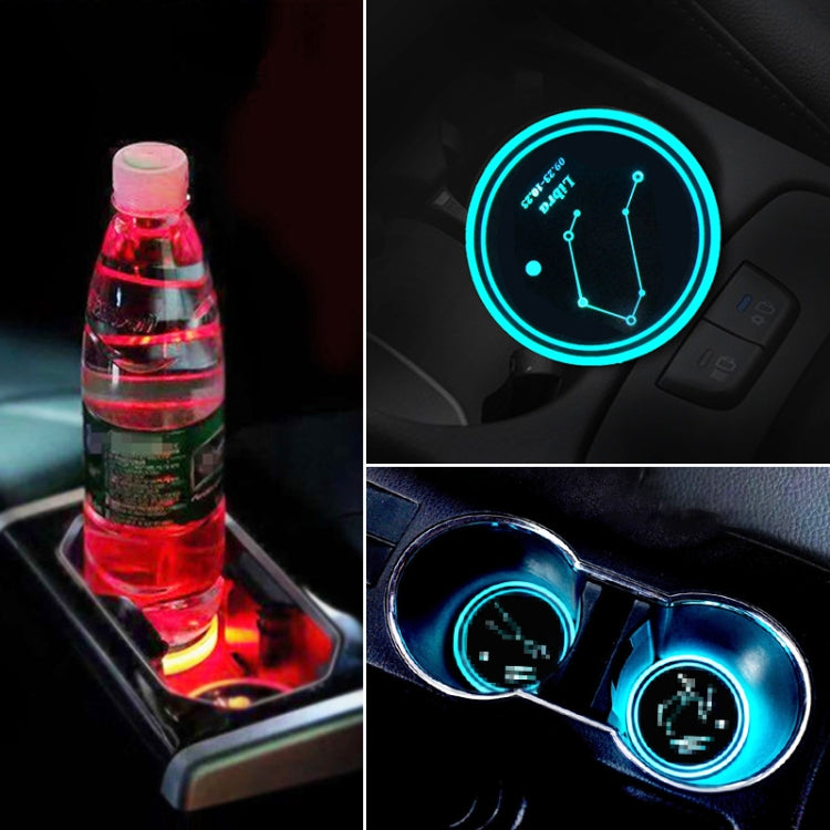 2 PCS Car Constellation Series AcrylicColorful USB Charger Water Cup Groove LED Atmosphere Light(Libra) - Car Drink Holders by PMC TechLife | Online Shopping South Africa | PMC TechLife | Buy Now Pay Later Mobicred