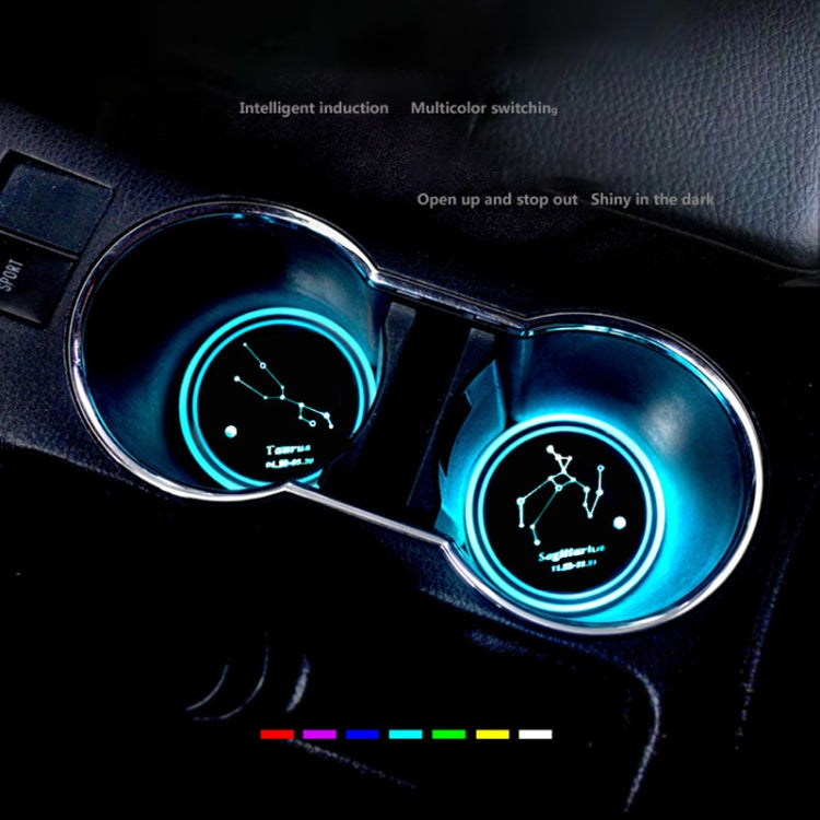 2 PCS Car Constellation Series AcrylicColorful USB Charger Water Cup Groove LED Atmosphere Light(Libra) - Car Drink Holders by PMC TechLife | Online Shopping South Africa | PMC TechLife | Buy Now Pay Later Mobicred
