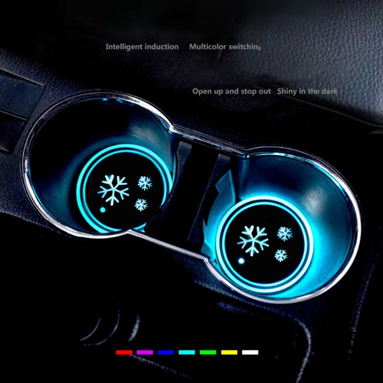 Car AcrylicColorful USB Charger Water Cup Groove LED Atmosphere Light(English Tree) - Car Drink Holders by PMC TechLife | Online Shopping South Africa | PMC TechLife | Buy Now Pay Later Mobicred
