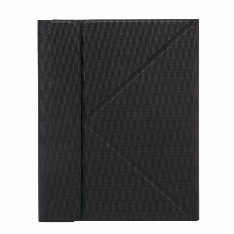 H-097CS Touch Backlight Bluetooth Keyboard Leather Case with Rear Three-fold Holder For iPad 9.7 2018 & 2017(Black) - free shipping - PMC TechLife - Order now!