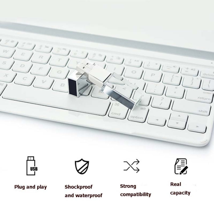 Crystal Flash Light Emitting USB 2.0 Flash Drive Car Music USB Flash Drive, Capacity:16GB(White) - USB Flash Drives by PMC TechLife | Online Shopping South Africa | PMC TechLife | Buy Now Pay Later Mobicred