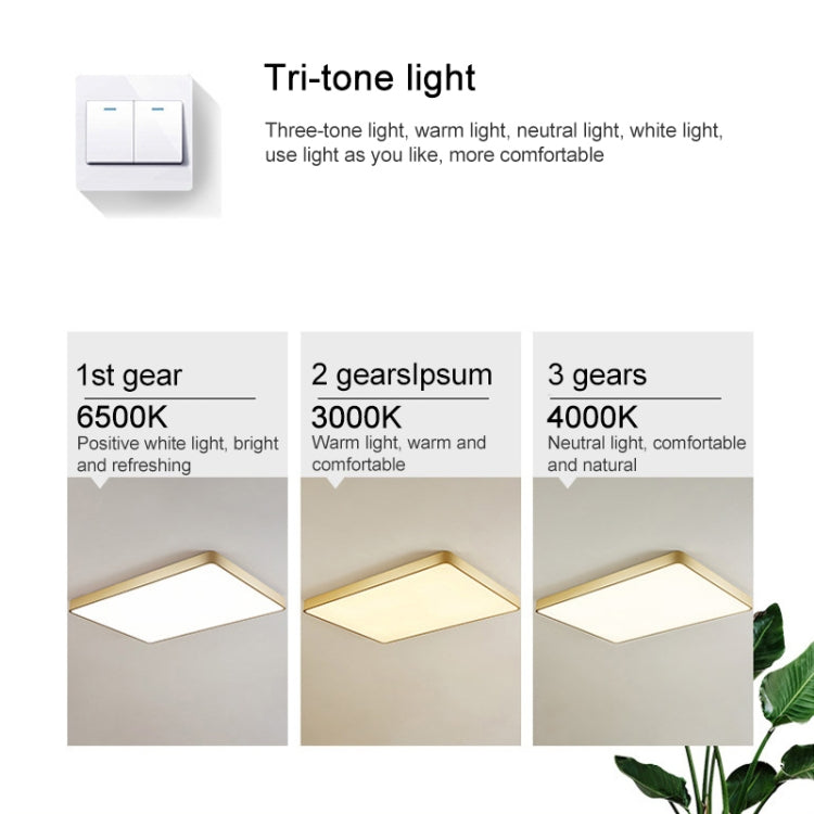 Macaron LED Rectangle Ceiling Lamp, 3-Colors Light, Size:88x62cm(White) - Celling Lights & Chandeliers by PMc TechLife | Online Shopping South Africa | PMc TechLife | Buy Now Pay Later Mobicred