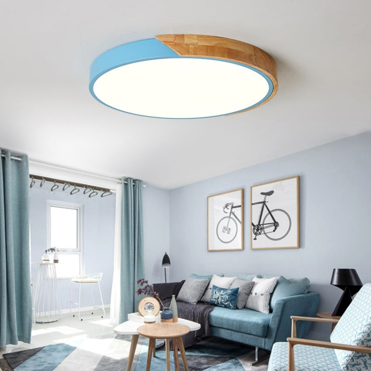 Wood Macaron LED Round Ceiling Lamp, White Light, Size:40cm(Gold) - free shipping - PMc TechLife - Order now!