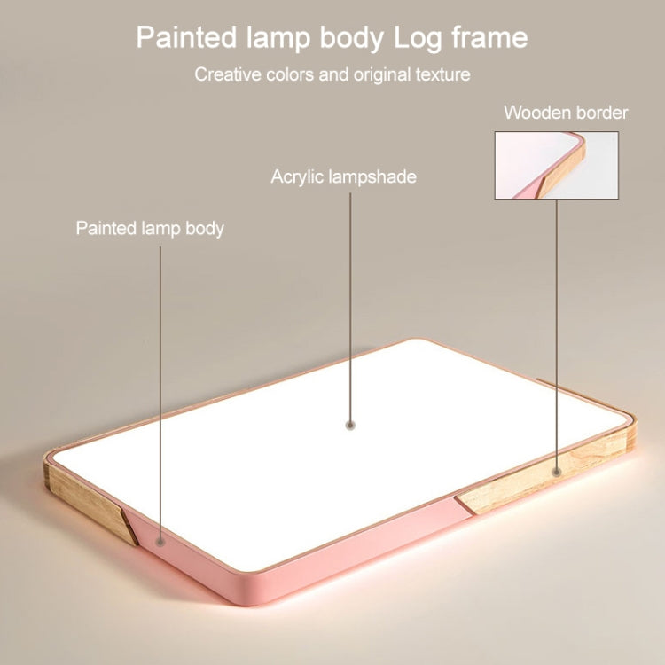 Wood Macaron LED Rectangle Ceiling Lamp, White Light, Size:88x62cm(Black) - free shipping - PMc TechLife - Order now!