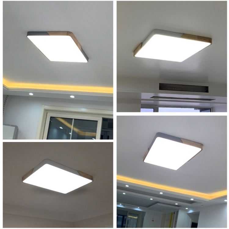 Wood Macaron LED Rectangle Ceiling Lamp, White Light, Size:88x62cm(Black) - free shipping - PMc TechLife - Order now!