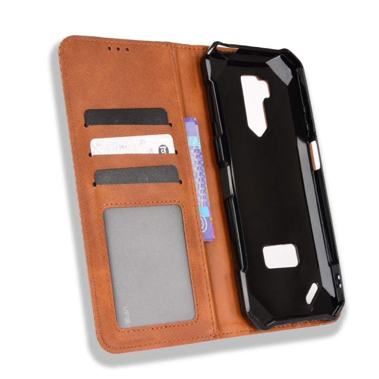 For Ulefone Armor X9 Magnetic Buckle Retro Texture Leather Case(Brown) - Ulefone Cases by PMC Jewellery | Online Shopping South Africa | PMC Jewellery | Buy Now Pay Later Mobicred