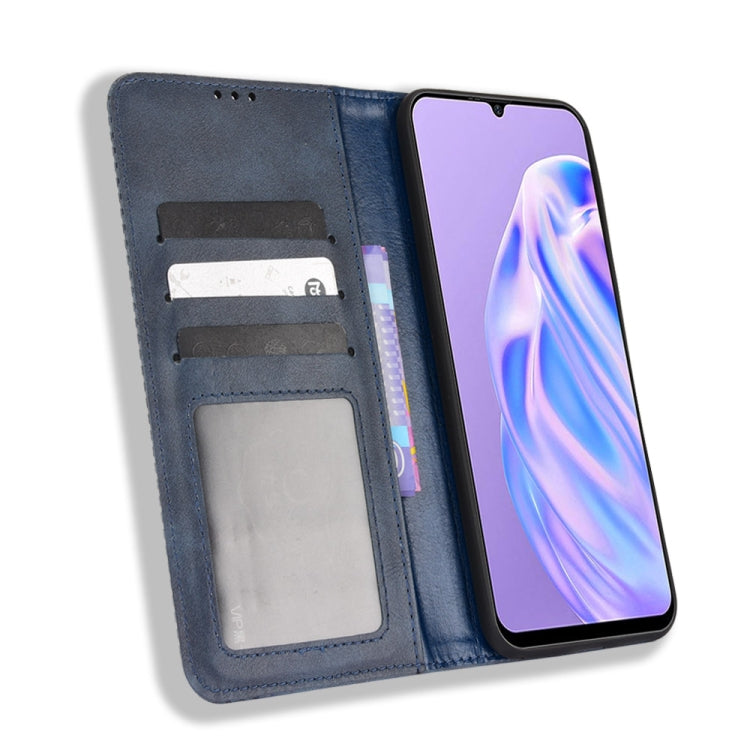 For Ulefone Note 6 / Note 6P Magnetic Buckle Retro Texture Leather Case(Blue) - Ulefone Cases by PMC Jewellery | Online Shopping South Africa | PMC Jewellery | Buy Now Pay Later Mobicred