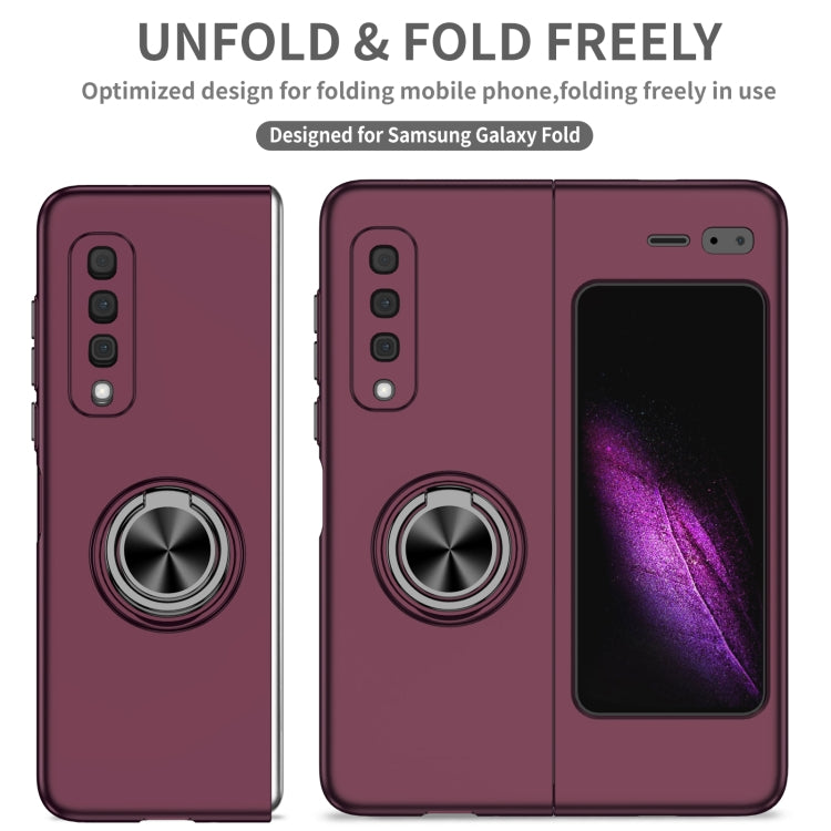 For Samsung Galaxy Fold Armor Ring Holder Phone Case(Wine Red) - Galaxy Phone Cases by PMC Jewellery | Online Shopping South Africa | PMC Jewellery | Buy Now Pay Later Mobicred