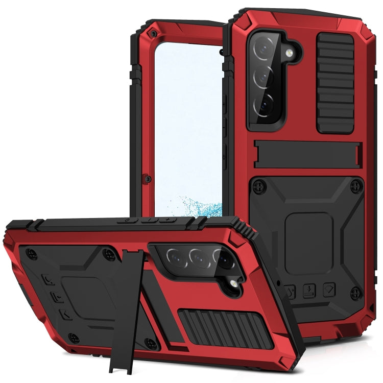For Samsung Galaxy S22 5G R-JUST Metal + Silicone Holder Phone Case(Red) - free shipping - PMC TechLife - Order now!