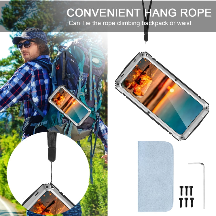 For Samsung Galaxy S22+ 5G R-JUST Metal + Silicone Holder Phone Case(Silver) - Galaxy S22+ 5G Cases by R-JUST | Online Shopping South Africa | PMC TechLife | Buy Now Pay Later Mobicred