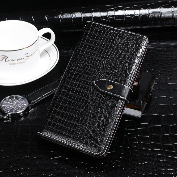 For TCL 20Y idewei Crocodile Texture Horizontal Flip Leather Phone Case(Black) - TCL by idewei | Online Shopping South Africa | PMC Jewellery | Buy Now Pay Later Mobicred