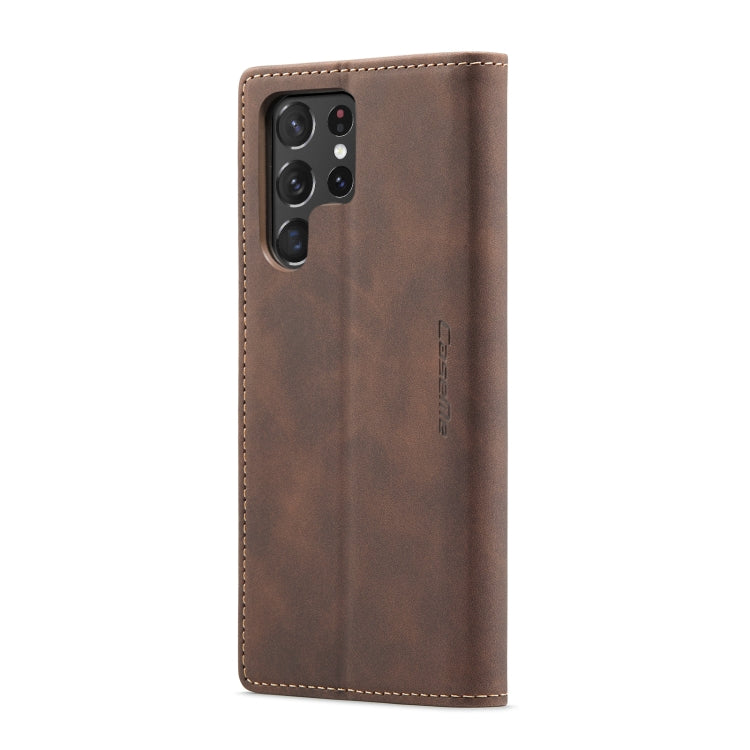For Samsung Galaxy S22 Ultra 5G CaseMe 013 Multifunctional Leather Phone Case(Coffee) - free shipping - PMC Jewellery - Order now!