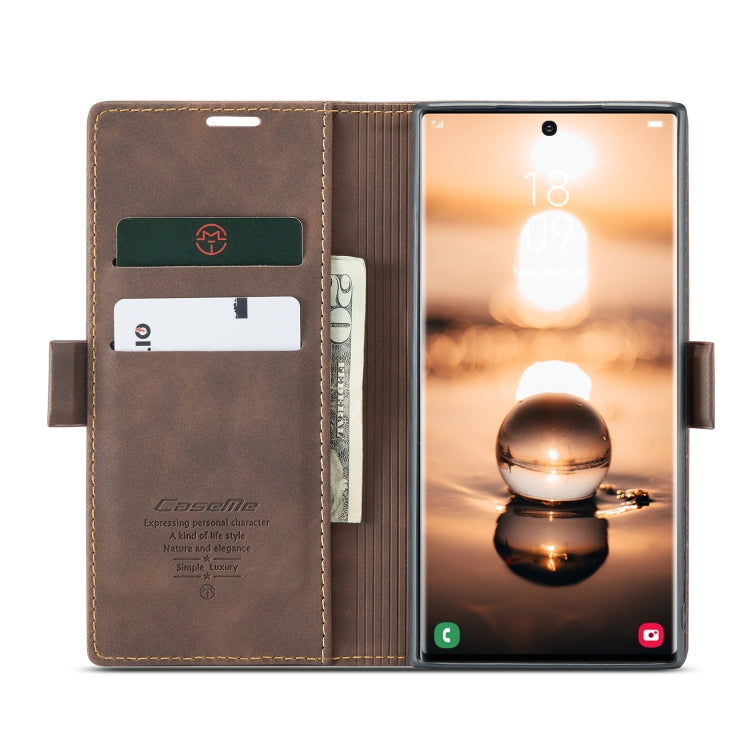 For Samsung Galaxy S22 Ultra 5G CaseMe 013 Multifunctional Leather Phone Case(Coffee) - free shipping - PMC Jewellery - Order now!