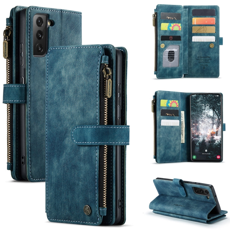 For Samsung Galaxy S22 5G CaseMe C30 Multifunctional Phone Leather Case with Holder & Card Slot & Wallet(Blue) - free shipping - PMC Jewellery - Order now!