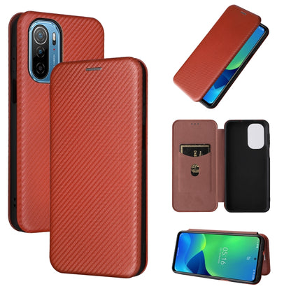 For Ulefone Note 13P Carbon Fiber Texture Horizontal Flip PU Phone Case(Brown) - Ulefone Cases by PMC Jewellery | Online Shopping South Africa | PMC Jewellery | Buy Now Pay Later Mobicred