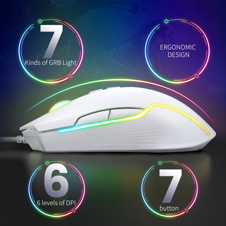 ONIKUMA CW905 RGB Lighting Wired Mouse(White) - Wired Mice by ONIKUMA | Online Shopping South Africa | PMC Jewellery | Buy Now Pay Later Mobicred