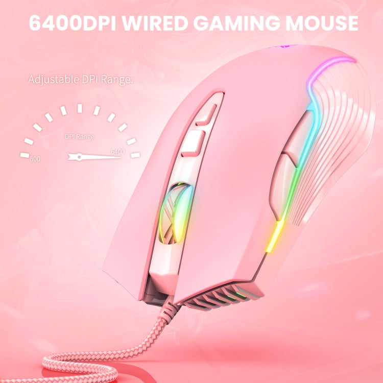 ONIKUMA CW905 RGB Lighting Wired Mouse(Pink) - Wired Mice by ONIKUMA | Online Shopping South Africa | PMC Jewellery | Buy Now Pay Later Mobicred