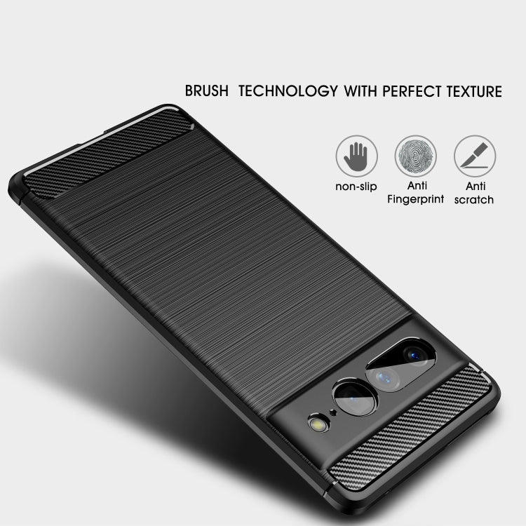 For Google Pixel 7 Pro 5G Brushed Texture Carbon Fiber TPU Phone Case(Black) - Google Cases by PMC Jewellery | Online Shopping South Africa | PMC Jewellery | Buy Now Pay Later Mobicred