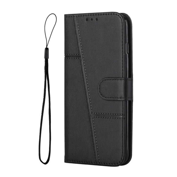 For OPPO Reno7 5G Global & Taiwan Version / Find X5 Lite Stitching Calf Texture Buckle Leather Phone Case(Black) - OPPO Cases by PMC TechLife | Online Shopping South Africa | PMC TechLife | Buy Now Pay Later Mobicred