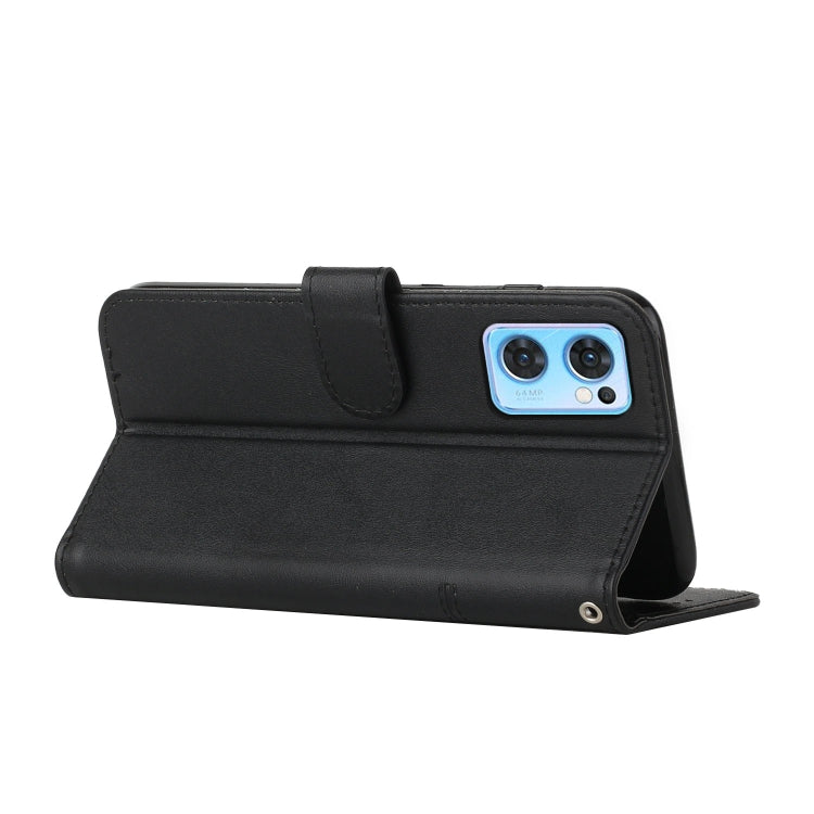 For OPPO Reno7 5G Global & Taiwan Version / Find X5 Lite Stitching Calf Texture Buckle Leather Phone Case(Black) - OPPO Cases by PMC TechLife | Online Shopping South Africa | PMC TechLife | Buy Now Pay Later Mobicred