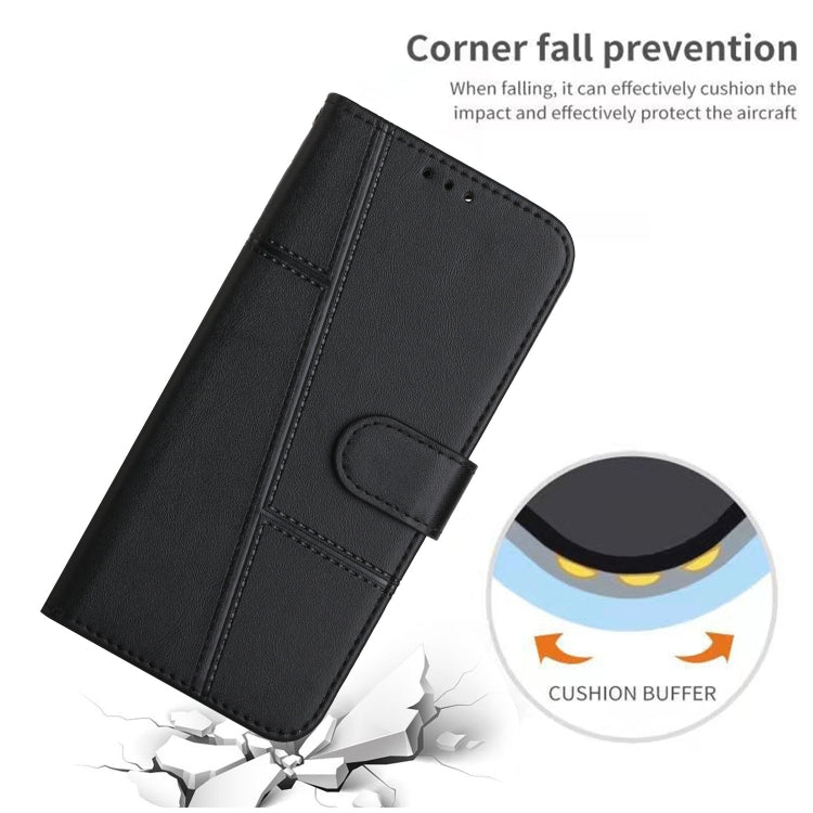 For OPPO Reno7 5G Global & Taiwan Version / Find X5 Lite Stitching Calf Texture Buckle Leather Phone Case(Black) - OPPO Cases by PMC TechLife | Online Shopping South Africa | PMC TechLife | Buy Now Pay Later Mobicred