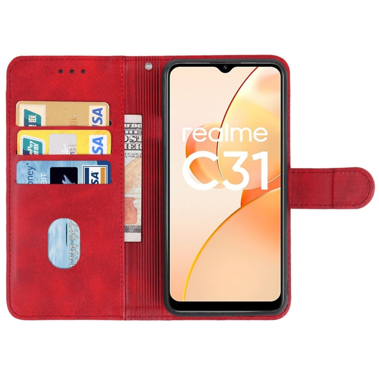 Leather Phone Case For OPPO Realme C31(Red) - Realme Cases by PMC Jewellery | Online Shopping South Africa | PMC Jewellery | Buy Now Pay Later Mobicred