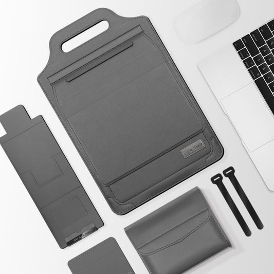 12 inch Multifunctional Mouse Pad Stand Handheld Laptop Bag(Grey) - 12.1 inch by PMC Jewellery | Online Shopping South Africa | PMC Jewellery | Buy Now Pay Later Mobicred