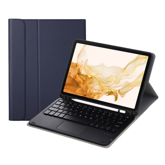 A700B-A Bluetooth Keyboard Leather Case with Pen Slot & Touchpad For Samsung Galaxy Tab S8 11 inch SM-X700 / SM-X706(Blue) - Samsung Keyboard by PMC Jewellery | Online Shopping South Africa | PMC Jewellery