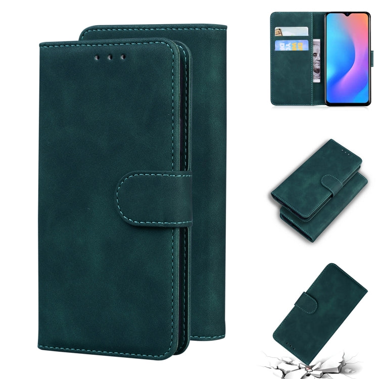 For Blackview A60 Pro Skin Feel Pure Color Flip Leather Phone Case(Green) - More Brand by PMC Jewellery | Online Shopping South Africa | PMC Jewellery | Buy Now Pay Later Mobicred