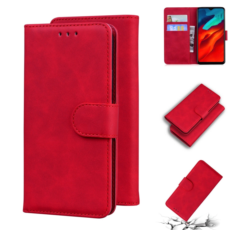 For Blackview A80 Pro Skin Feel Pure Color Flip Leather Phone Case(Red) - More Brand by PMC TechLife | Online Shopping South Africa | PMC TechLife | Buy Now Pay Later Mobicred