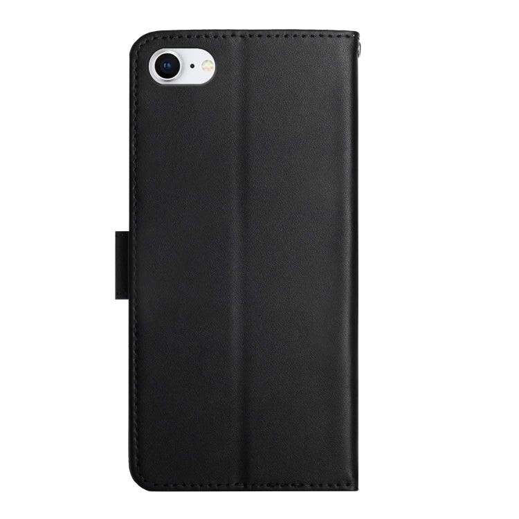 For iPhone SE 2022 / SE 2020 / 8 / 7 Genuine Leather Fingerprint-proof Horizontal Flip Phone Case(Black) - iPhone SE 2022 / 2020 / 8 / 7 Cases by PMC TechLife | Online Shopping South Africa | PMC TechLife