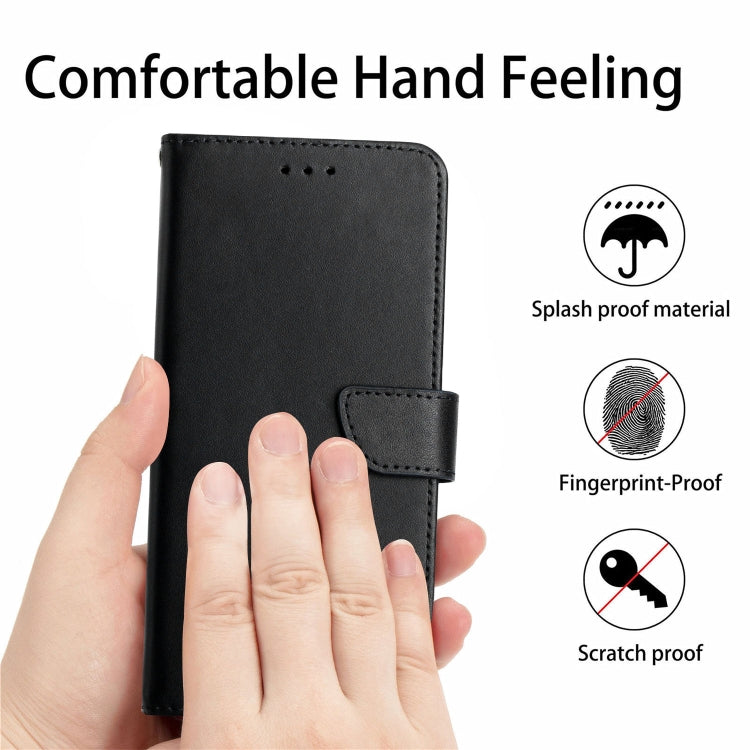 For TCL 20 Pro 5G Genuine Leather Fingerprint-proof Flip Phone Case(Black) - More Brand by PMC TechLife | Online Shopping South Africa | PMC TechLife | Buy Now Pay Later Mobicred