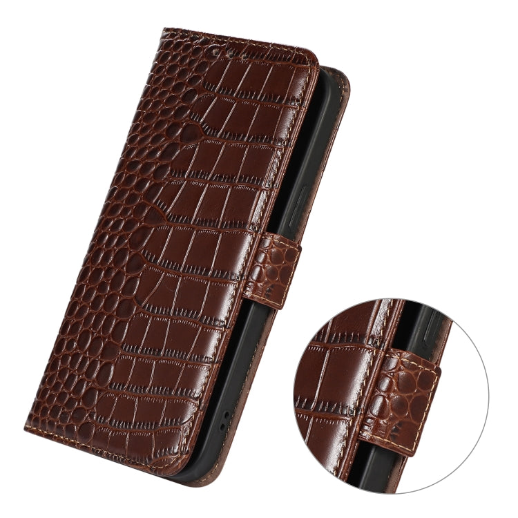 For Nokia C20 Plus Crocodile Top Layer Cowhide Leather Phone Case(Brown) - Nokia Cases by PMC TechLife | Online Shopping South Africa | PMC TechLife | Buy Now Pay Later Mobicred