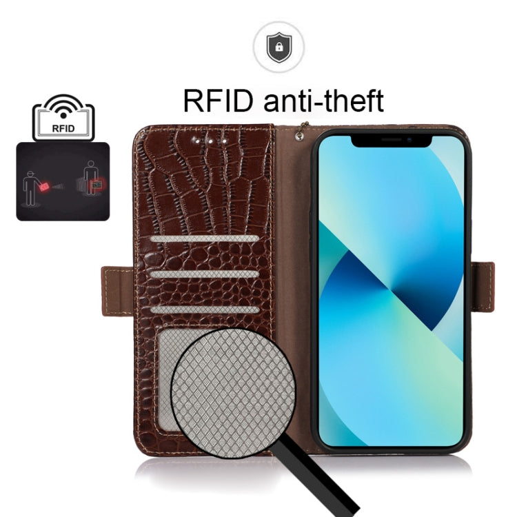 For Nokia C20 Plus Crocodile Top Layer Cowhide Leather Phone Case(Brown) - Nokia Cases by PMC TechLife | Online Shopping South Africa | PMC TechLife | Buy Now Pay Later Mobicred