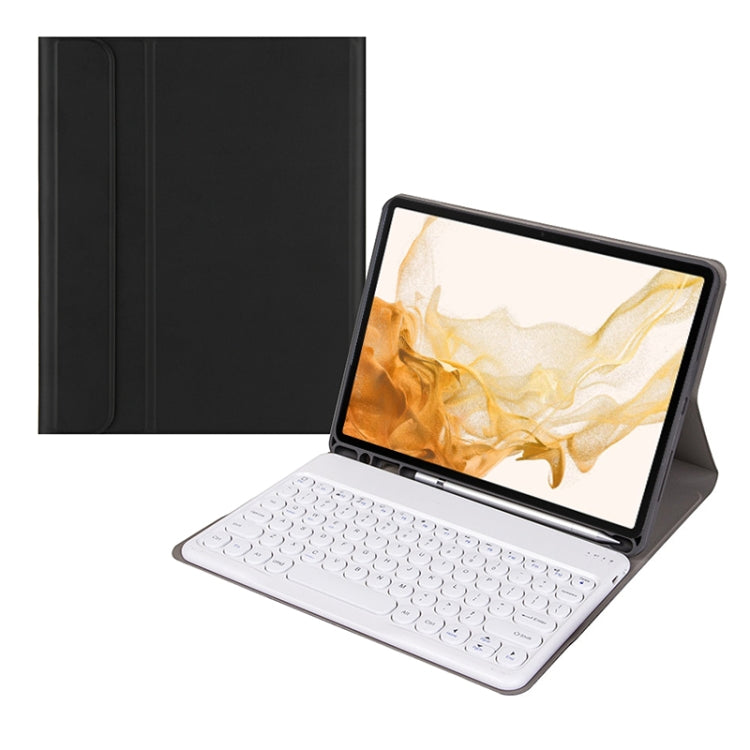 For Xiaomi Pad 6S Pro 12.4 2024 +X3 Candy Color Round Keys Bluetooth Keyboard Leather Case(Black + White) - Xiaomi Keyboard by PMC TechLife | Online Shopping South Africa | PMC TechLife | Buy Now Pay Later Mobicred