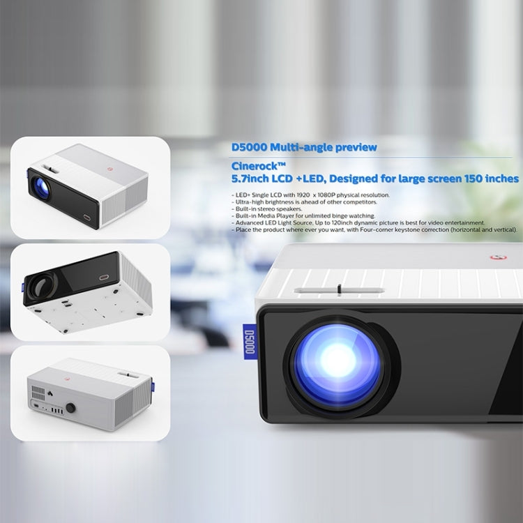 VIVIBRIGHT D5000 1920x1080P 420ANSI 6000Lumens LCD + LED HD Digital Projector, Basic Version US Plug - LED Projector by VIVIBRIGHT | Online Shopping South Africa | PMC Jewellery | Buy Now Pay Later Mobicred