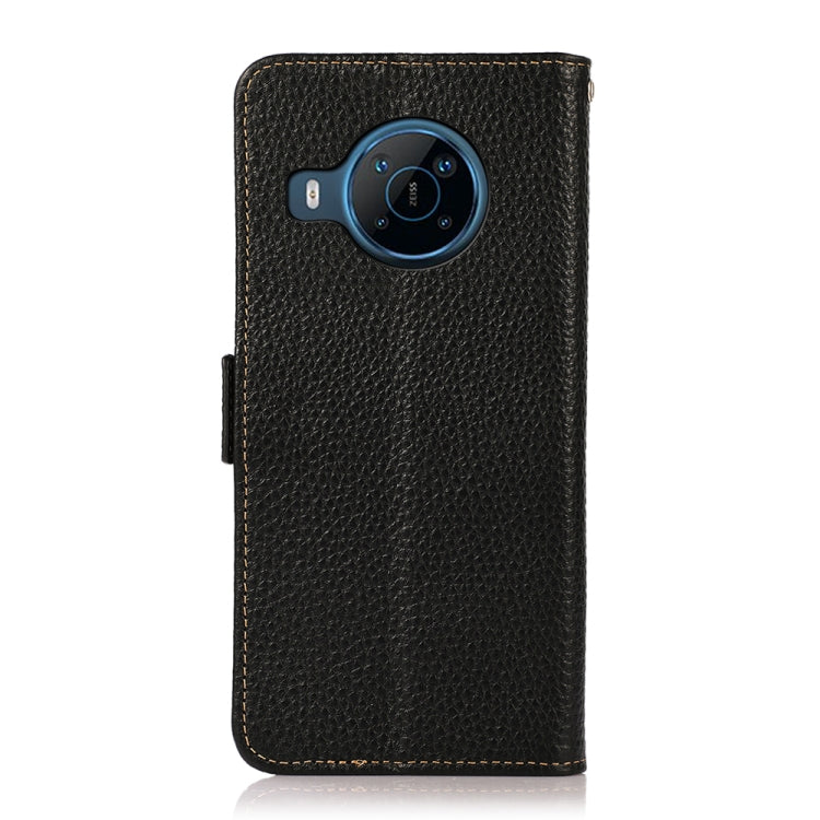 For Nokia X100 KHAZNEH Side-Magnetic Litchi Genuine Leather RFID Phone Case(Black) - Nokia Cases by PMC TechLife | Online Shopping South Africa | PMC TechLife | Buy Now Pay Later Mobicred
