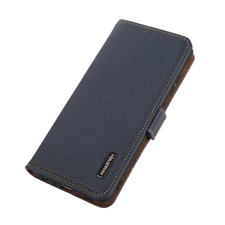 For Nokia X100 KHAZNEH Side-Magnetic Litchi Genuine Leather RFID Phone Case(Blue) - Nokia Cases by PMC TechLife | Online Shopping South Africa | PMC TechLife | Buy Now Pay Later Mobicred