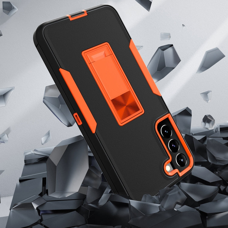 For Samsung Galaxy S22 5G Magnetic Holder Phone Case(Sapphire Blue + Dark Blue) - Galaxy S22 5G Cases by PMC TechLife | Online Shopping South Africa | PMC TechLife