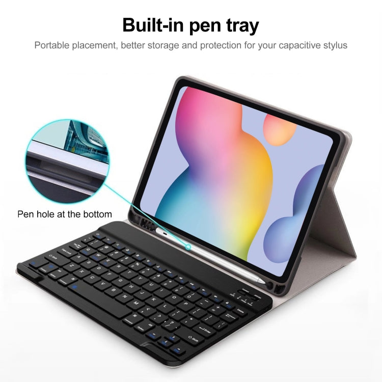 Square Cap Bluetooth Keyboard Leather Case with Pen Slot for Samsung Galaxy Tab S6 Lite(Light Blue) - Samsung Keyboard by PMC TechLife | Online Shopping South Africa | PMC TechLife