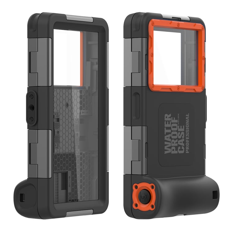RedPepper 2nd Generation Diving Waterproof Protective Case, Waterproof depth: 15m(Black + Orange) - free shipping - PMC Jewellery - Order now!