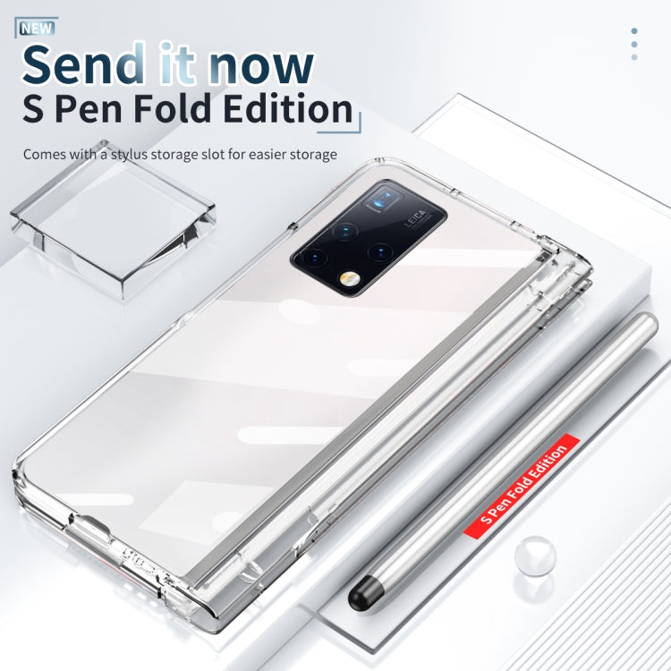 For Huawei Mate X2 Electroplating Hinge Phone Case with Stylus(Transparent) - Huawei Cases by PMC TechLife | Online Shopping South Africa | PMC TechLife | Buy Now Pay Later Mobicred